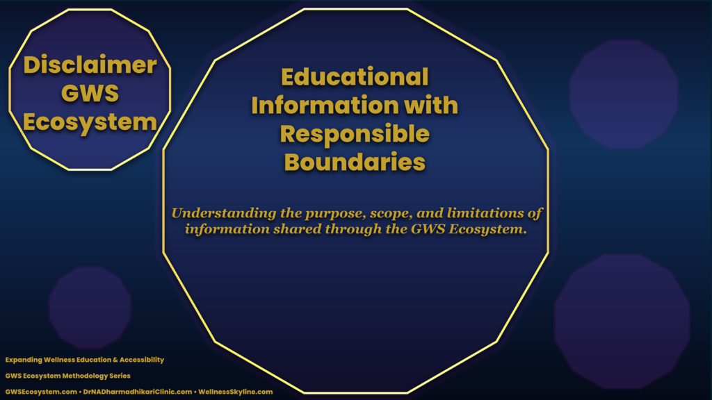 Disclaimer hero banner promoting responsible use and interpretation of educational information.