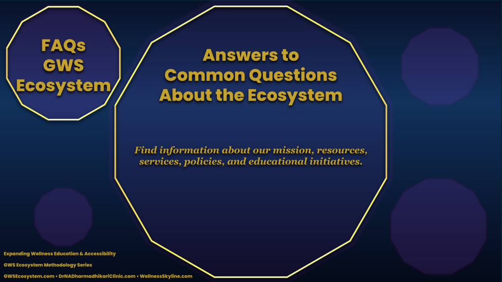 Frequently Asked Questions hero banner providing guidance and answers about the GWS Ecosystem.