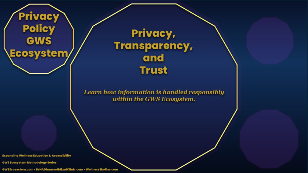 privacy policy gws ecosystem data protection transparency Privacy Policy hero banner representing transparency, privacy protection, and responsible information practices.